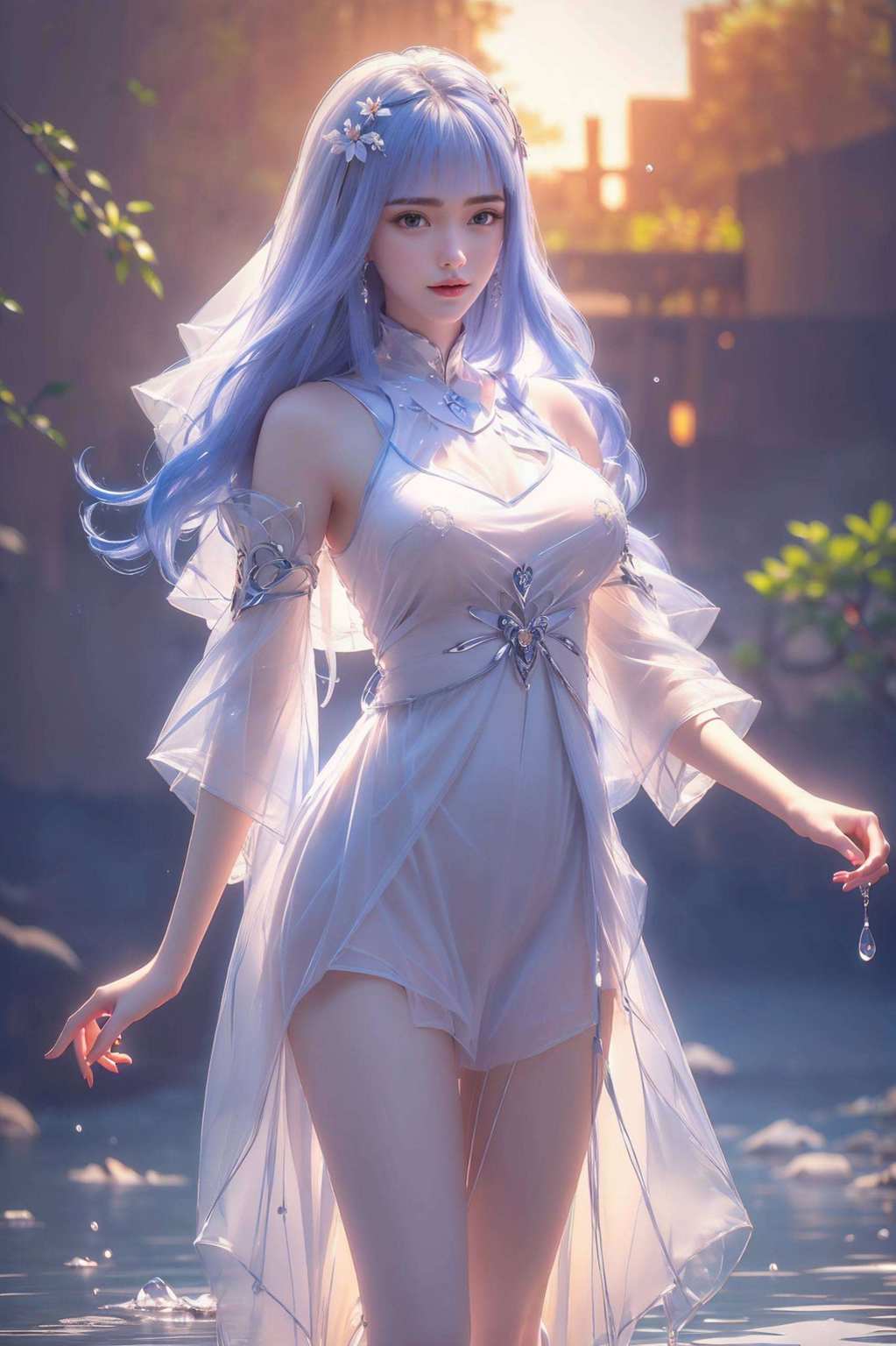 在雨滴轻舞的幽暗中国漫中的女神们