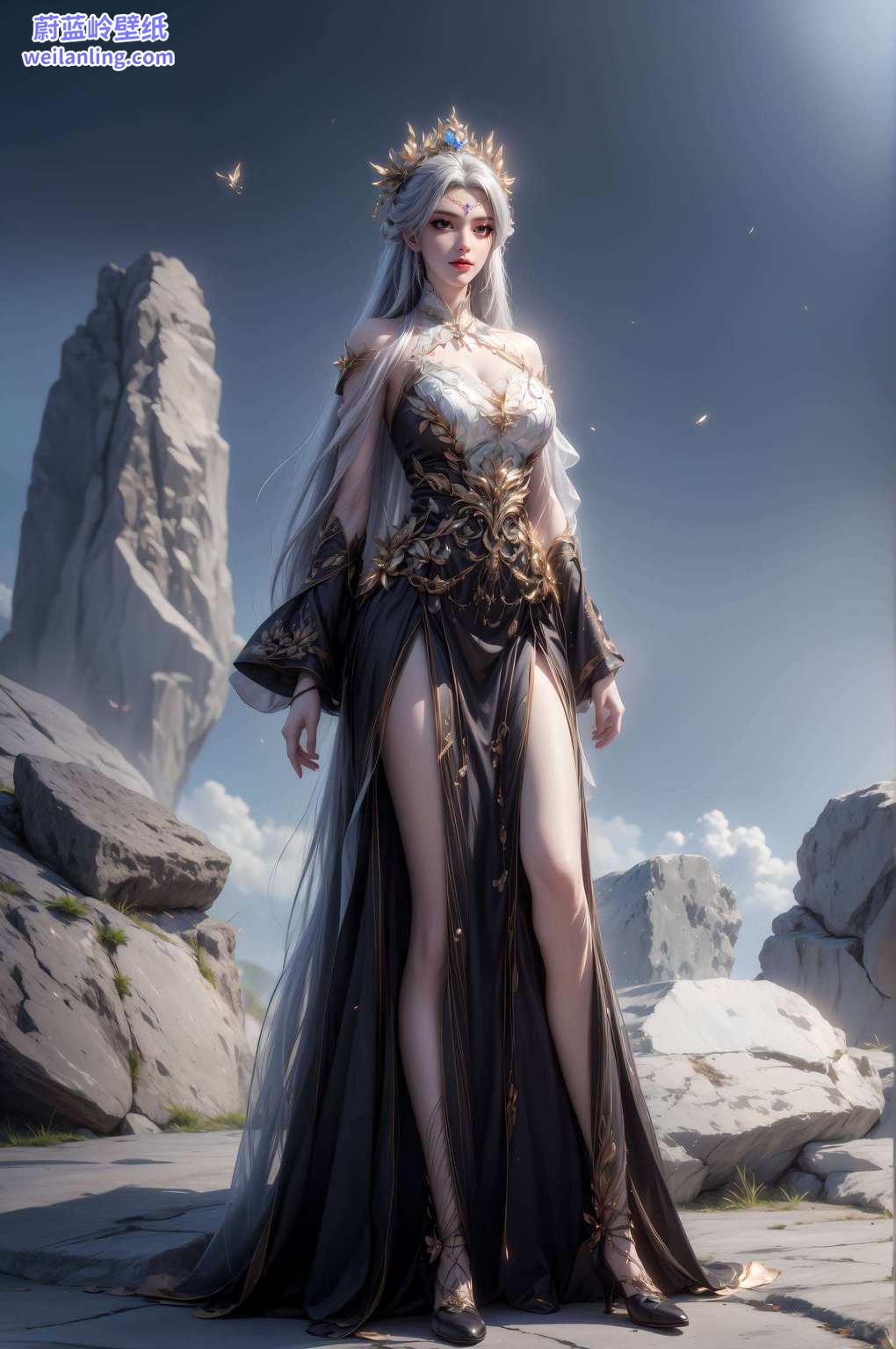 她的眼神中藏着深邃的玄幻奥秘；百炼成神的传奇故事动漫美女的灵动飘逸