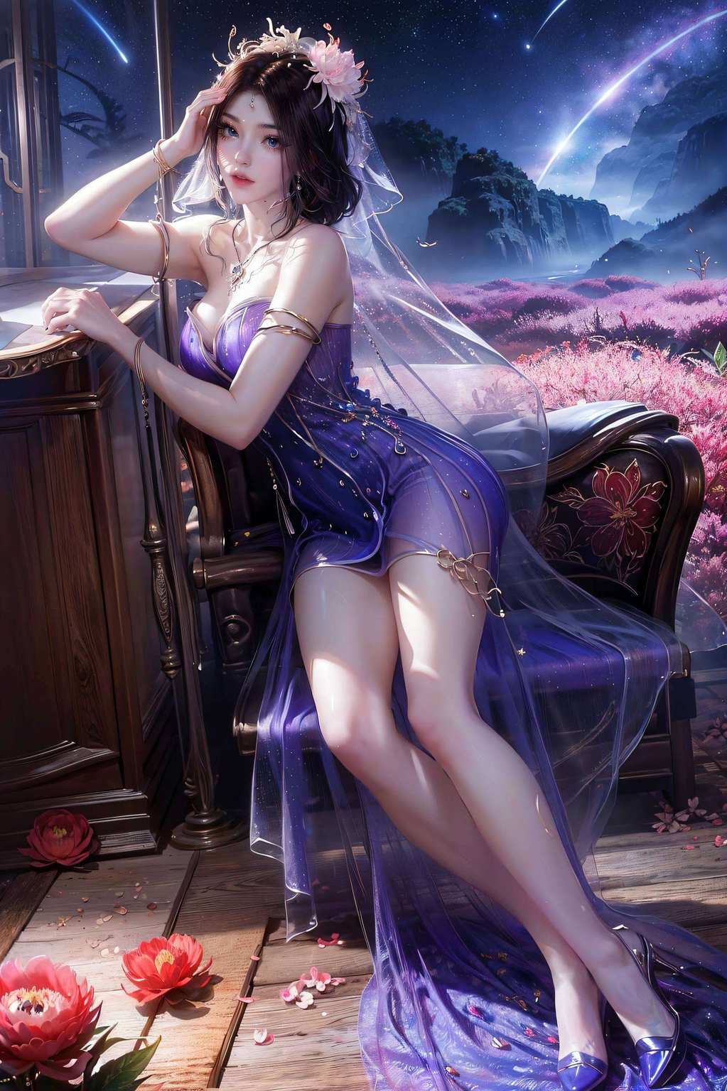动漫美女映屏国漫女神翩翩起舞