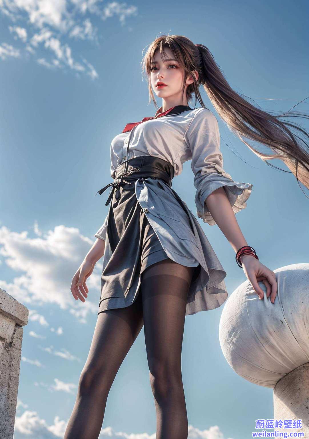 这款极简壁纸那可是公认的动漫美女