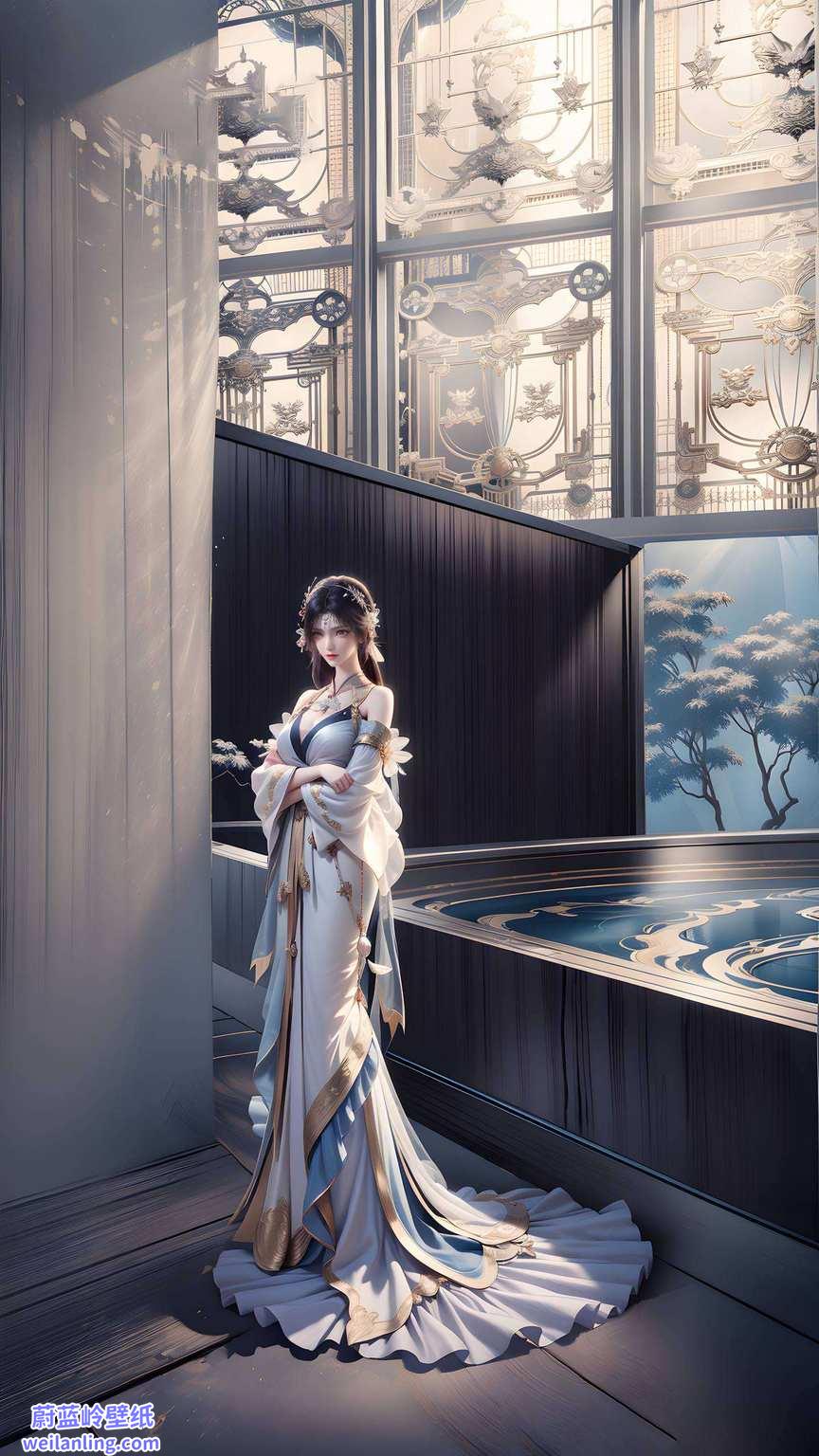 手机壁纸间唯美女神泪