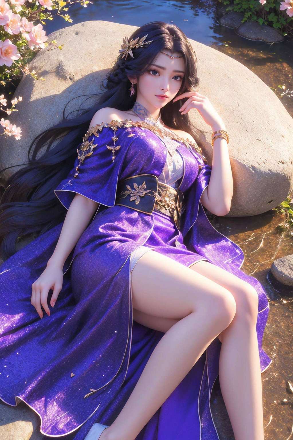 翩若惊鸿影零乱瑰丽国漫女神像