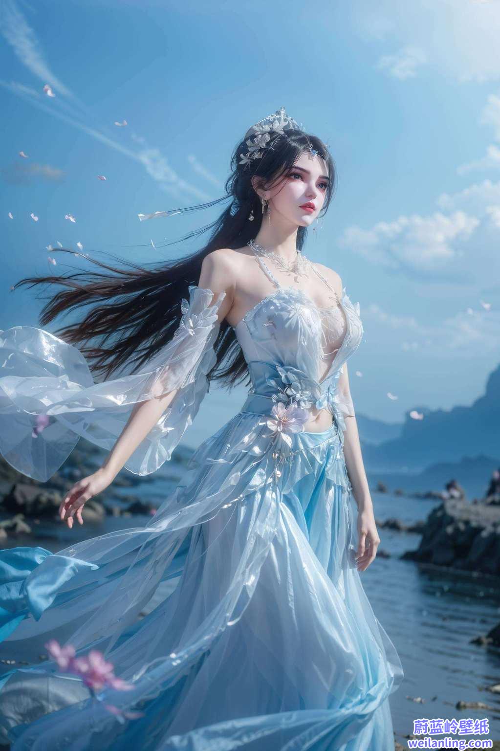 李慕婉那如仙子般的身影在这动漫与国漫交织的唯美画卷中