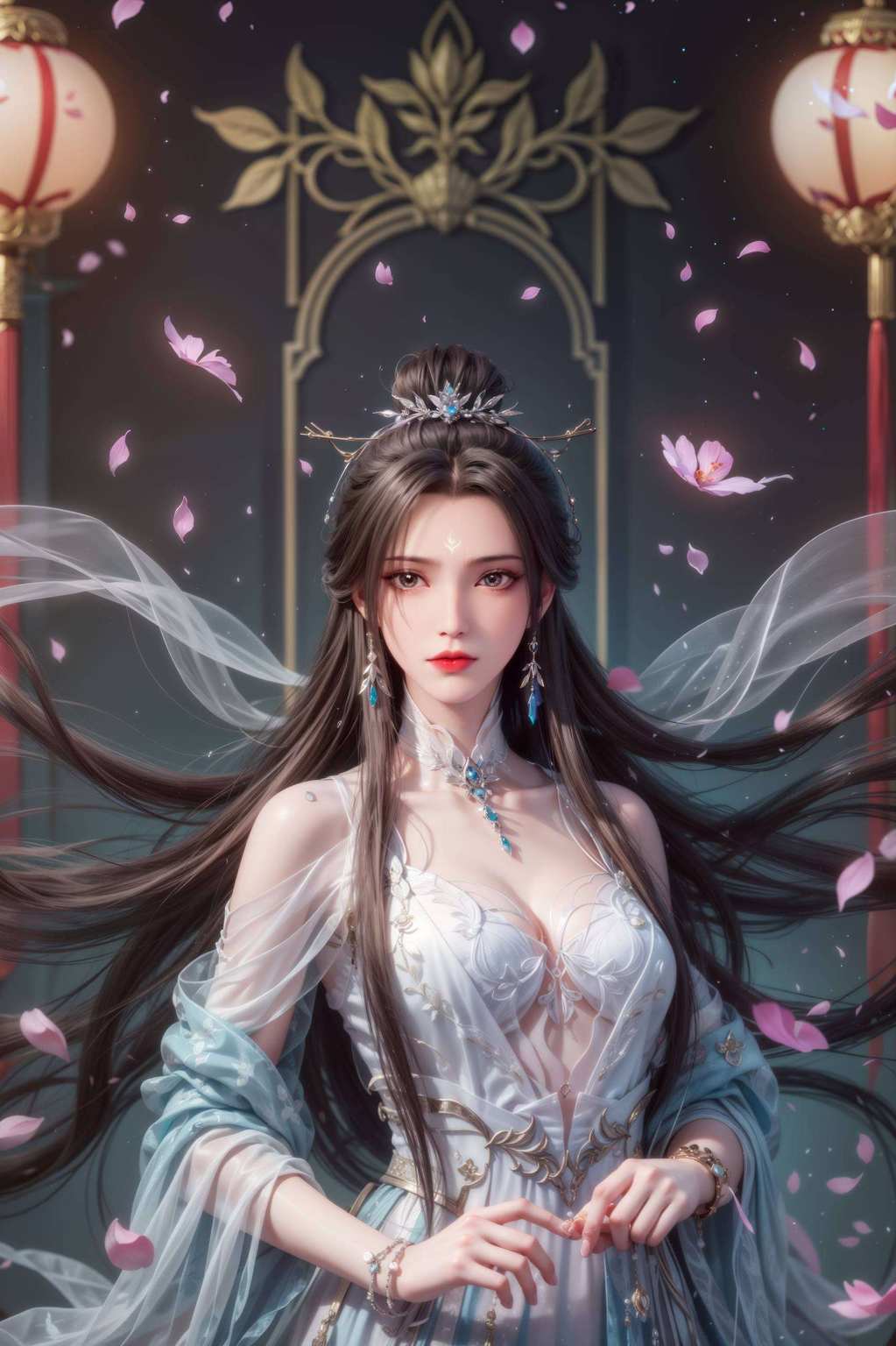 在绚丽的光影交织中陆雪琪翩然而至