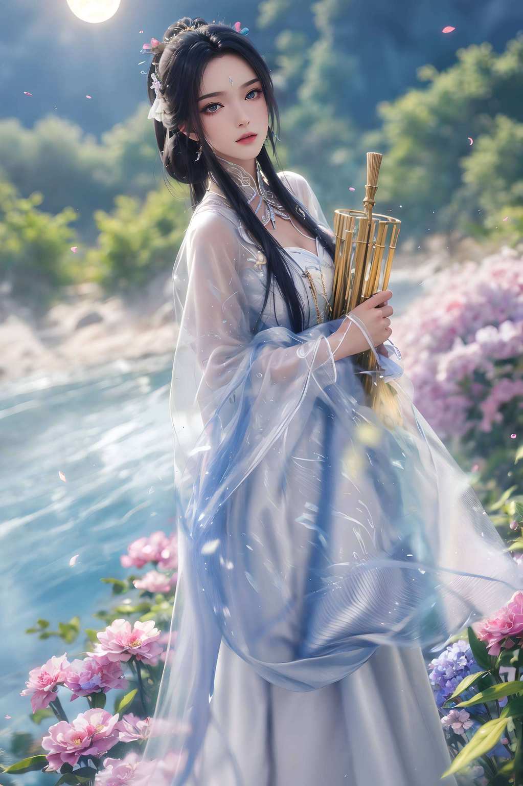 每一次凝视宛如一朵盛开在诛仙世界中的白莲花