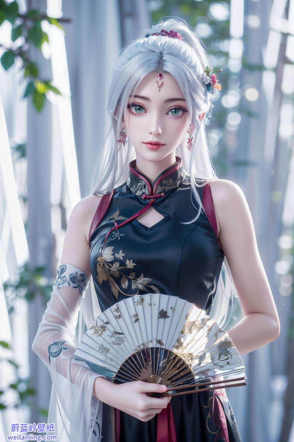 她翩翩起舞的身影这组小白国漫美女壁纸图片
